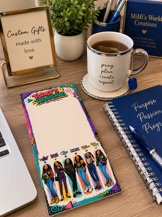 Custom 90's Vibes Magnetic Fridge & Desk Notepad