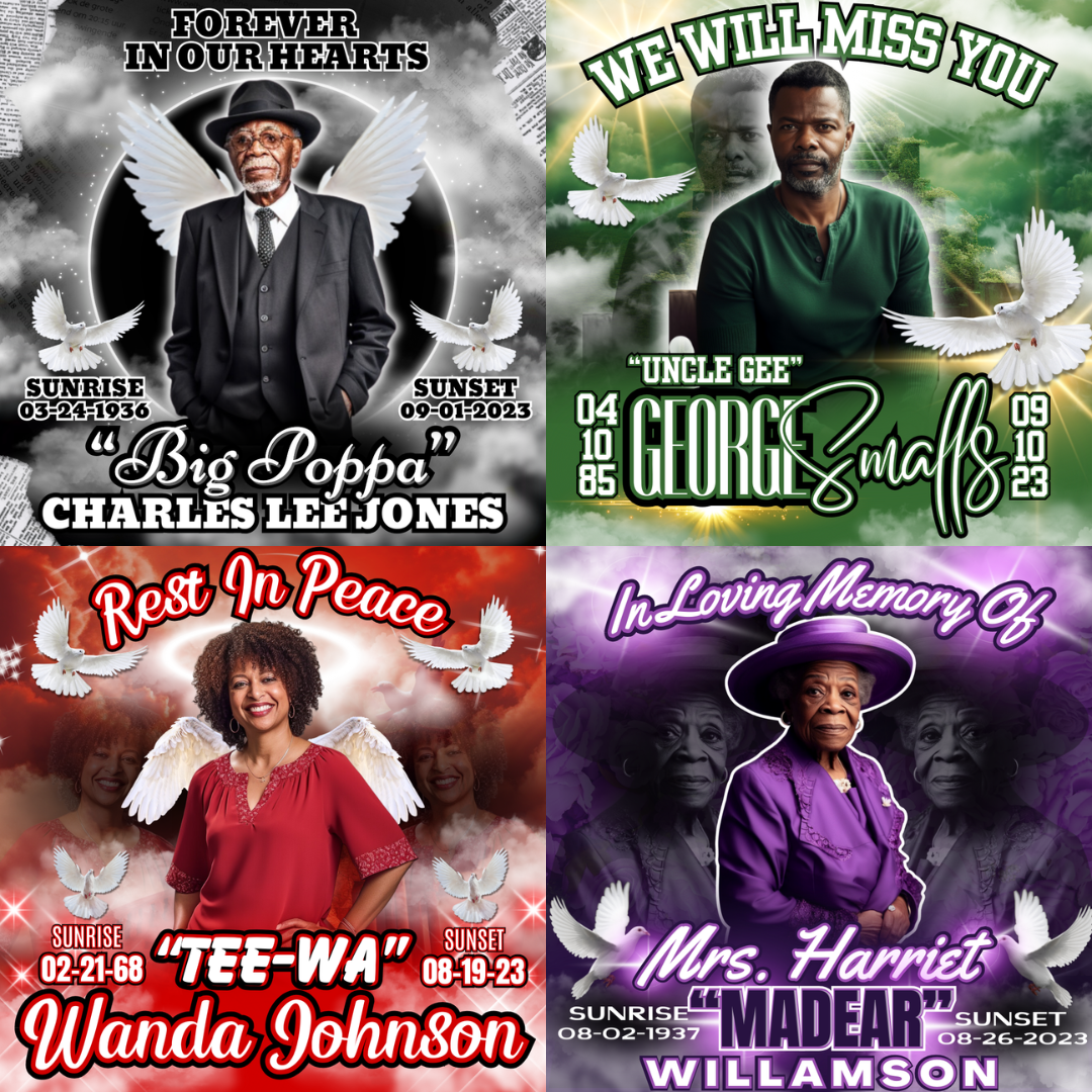 Editable Memorial 4 Designs