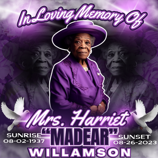 Purple Memorial Editable Design